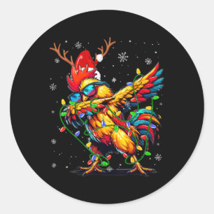 Adesivo Luzes de Natal Engraçadas Frango Papai Noel Dabbin