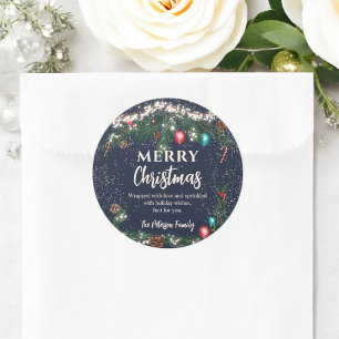 Adesivo Luzes de Natal estivas galhos de pinheiro azul