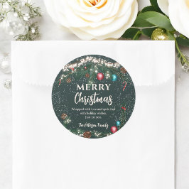 Adesivo Luzes de Natal festivas galhos de pinheiro verde-n