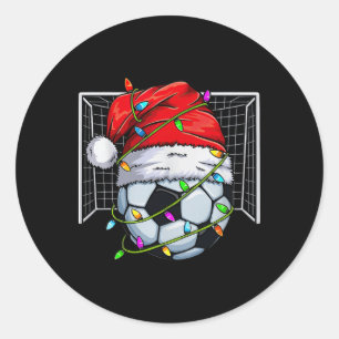 Adesivo Luzes de Natal Futebol Chapéu de Papai Noel Amante