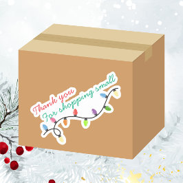 Adesivo Luzes de Natal Obrigado por comprar pequenas