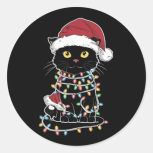 Adesivo Luzes de Natal para Amante de Gatos Divertidos