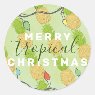 Adesivo Luzes de Natal tropicais havaianas do abacaxi