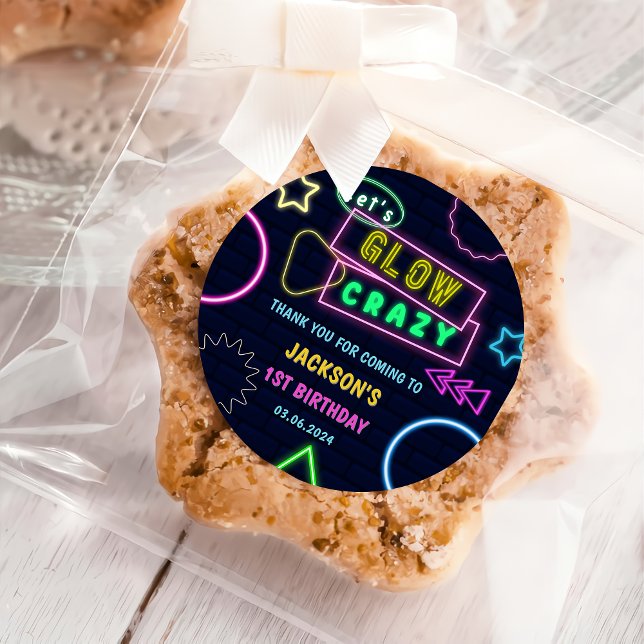 Adesivo Luzes de Neon Brilhantes Obrigado Festa de anivers (Criador carregado)