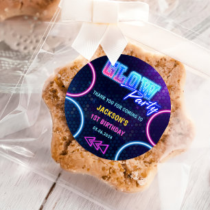 Adesivo Luzes de Neon Brilhantes Obrigado Festa de anivers