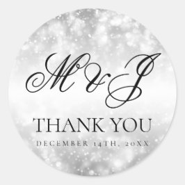 Adesivo Luzes de Shimmer Prateadas de Marca de Casamento