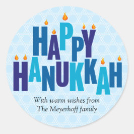 Adesivo Luzes de velas de Hanukkah azuis