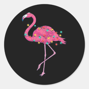 Adesivo Luzes Divertidas de Natal Flamingo Rosa Tropical N