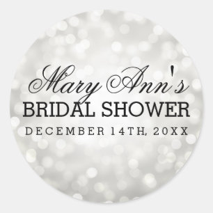 Adesivo Luzes do brilho da prata do Tag do favor do