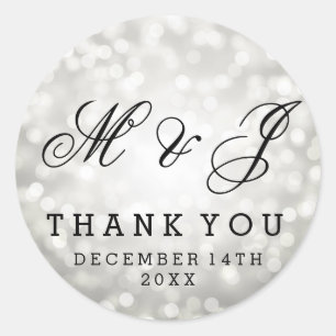 Adesivo Luzes do brilho da prata do Tag do favor do