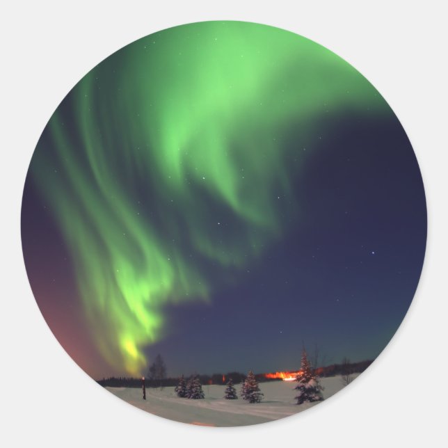 Adesivo Luzes do norte no Lago Urso (Frente)