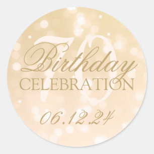 Adesivo Luzes Dourados da faísca de Bokeh do aniversário