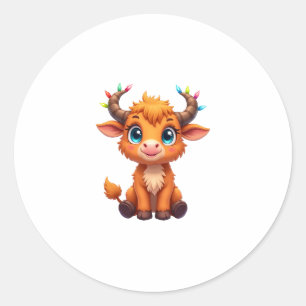 Adesivo Luzes Engraçadas de Natal Vaca Meninos Meninas Vac