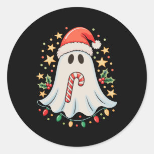 Adesivo Luzes Fantasmas Fofos Árvore Bolo Feliz Natal Xmas