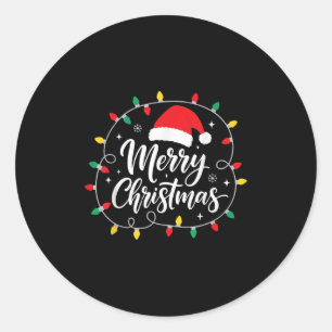 Adesivo Luzes Feliz Natal Chapéu de Papai Noel Vermelho Fa