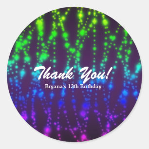 Adesivo Luzes Neon Brilho Arco-íris Festa de Aniversário