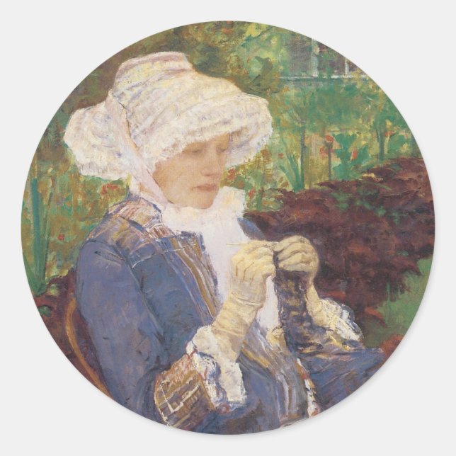 Adesivo Lydia Crocheting no Jardim de Marly, Mary Cassatt (Frente)