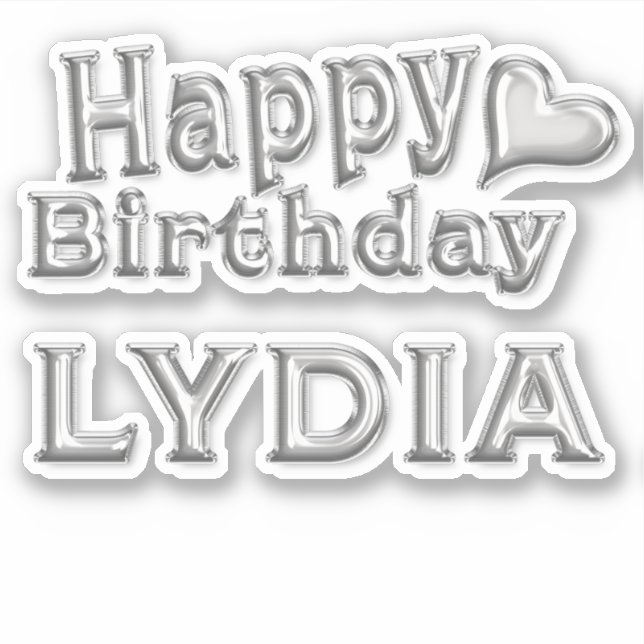 Adesivo Lydia Happy Birthday silver Aufkleber Sticker (Frente)