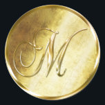Adesivo M Monograma Faux Vinhetas Douradas<br><div class="desc">M Monograma Faux Envelope Dourado Ou Favorecer Selo. Estes adesivos redondos clássicos são impressos com tinta não metálica em um adesivo plano para se parecerem com ouro. Não são monogramas biselados ou gravados, mas são concebidos para parecerem monogramas biselados ou gravados. Estes selos monográficos dourados são impressos num fundo branco,...</div>