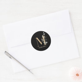Adesivo M Monograma Floral Personalizado