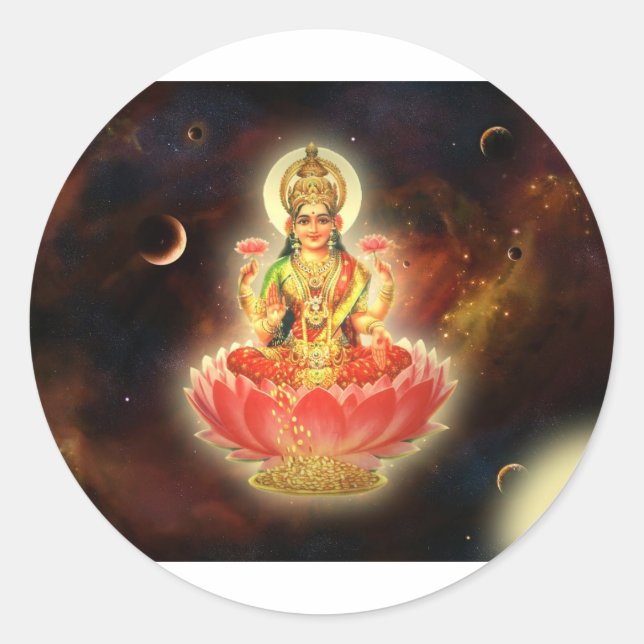 Adesivo Maa Maha Lakshmi Devi Laxmi Deusa da Riqueza (Frente)