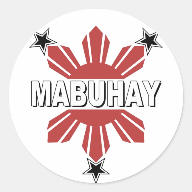 Adesivo Mabuhay Filipino Sun e Star (Frente)