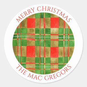 Adesivo MAC GREGOR TARTAN Grandes selos de envelopes redon