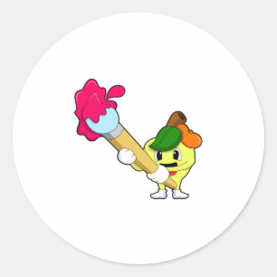 Adesivo Maçã como Pintor com Pintor