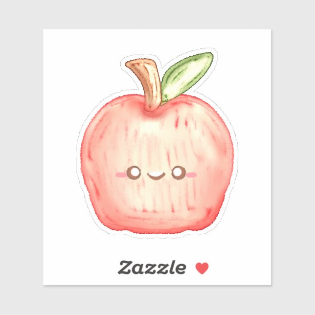 Adesivo Maçã de Fruta de Aquarela (Folha)