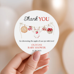 Adesivo Maçã do nosso Chá de fraldas de Colheita do Orquíd