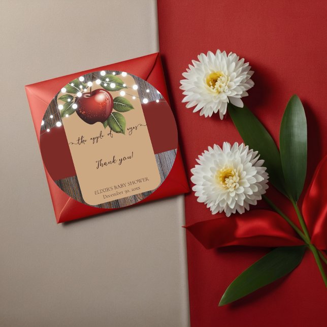 Adesivo Maçã do nosso Chá de fraldas de queda (Criador carregado)