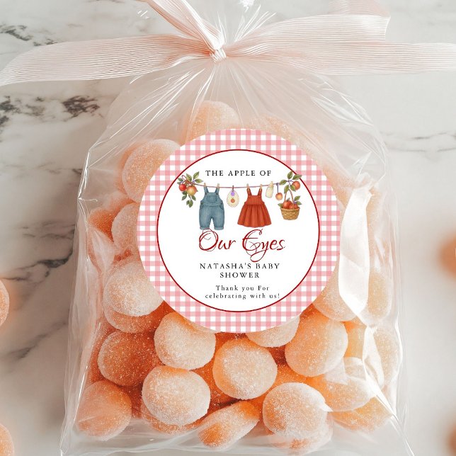 Adesivo Maçã dos nossos olhos Fruta Queda obrigado chá de  (Criador carregado)