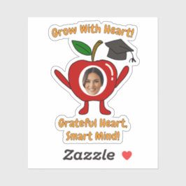 Adesivo Maçã Engraçada Foto Personalizada Coração Grato Me