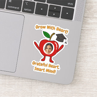 Adesivo Maçã Engraçada Foto Personalizada Coração Grato Me
