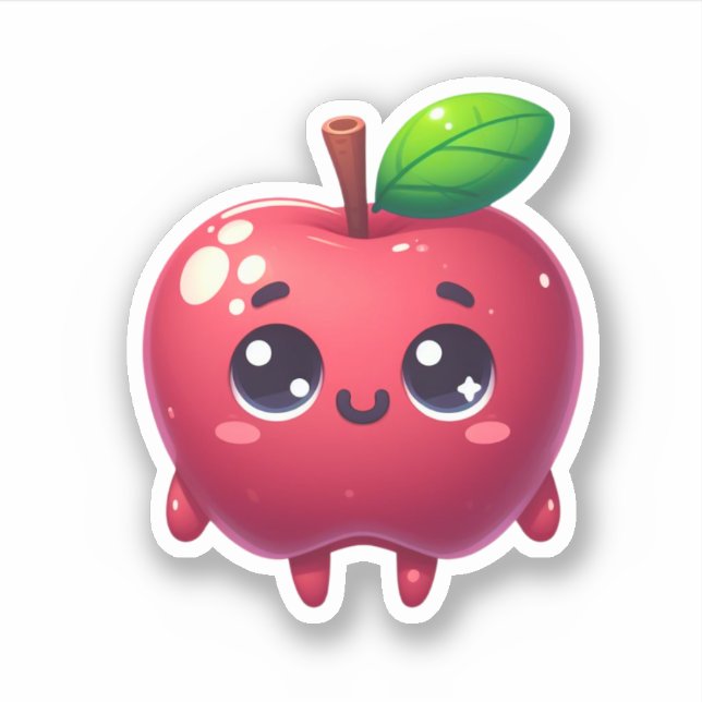 Adesivo maçã kawaii fruta fofa (Frente)