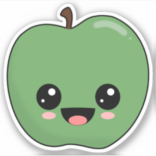 Adesivo Maçã Verde Feliz