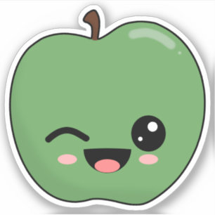 Adesivo Maçã Verde Feliz Piscando