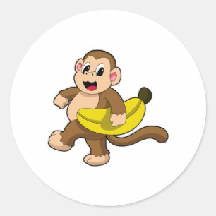 Adesivo Macaco a Correr com Banana