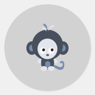 Adesivo Macaco azul-bebê bonito