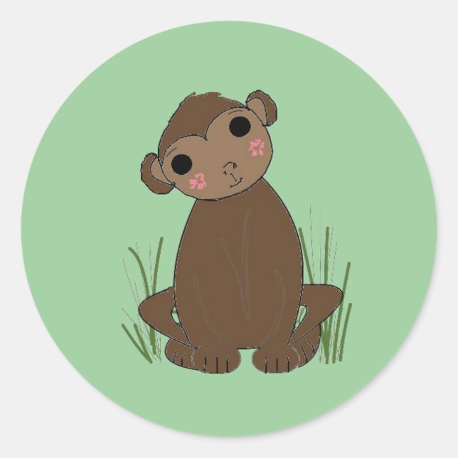 Adesivo Macaco Bebê da Selva (Frente)
