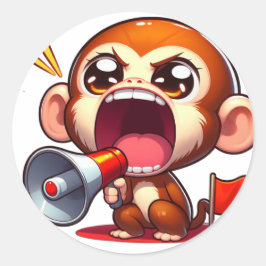 Adesivo Macaco Bonito Com MegaPhone