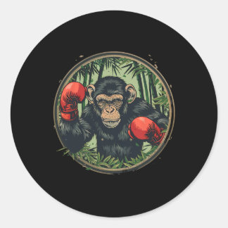 Adesivo Macaco Boxeador Com Luvas de Boxe Kickboxing Engra