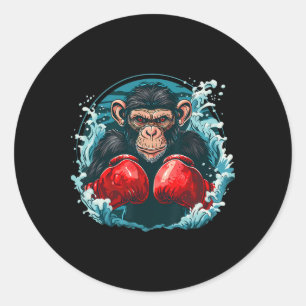 Adesivo Macaco-Boxer Com Luvas-Boxim Engraçadas
