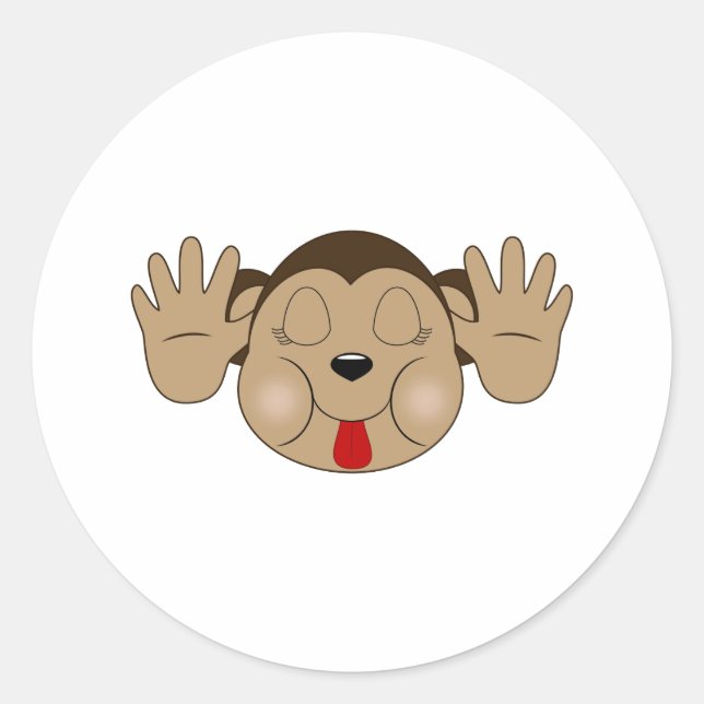 Adesivo Macaco com a Língua de Fora (Frente)