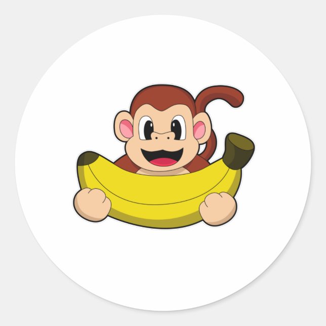 Adesivo Macaco com Banana (Frente)