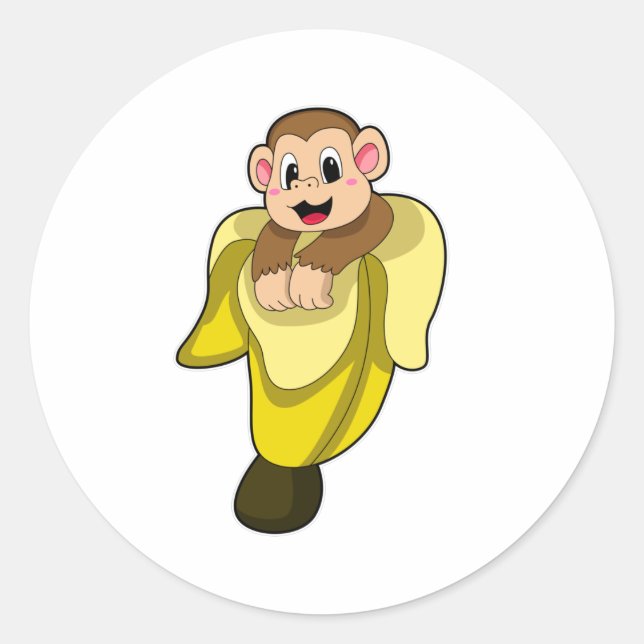 Adesivo Macaco com casca de banana (Frente)