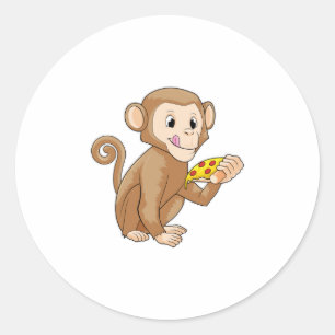 Adesivo Macaco com pizza
