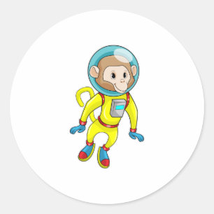 Adesivo Macaco como astronauta