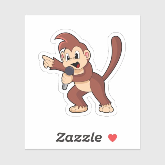Adesivo Macaco como Cantor com Microfone.PNG (Folha)