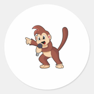 Adesivo Macaco como Cantor com Microfone.PNG